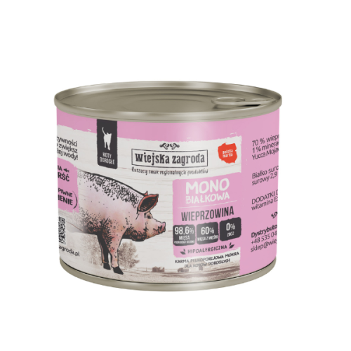WIEJSKA ZAGRODA Karma mokra monobiałkowa dla kotów - wieprzowina - 200 g.png