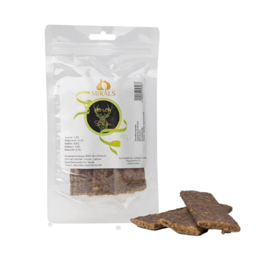 MIRALS Paski mięsa jelenia dla psa - 100 g  (1).png