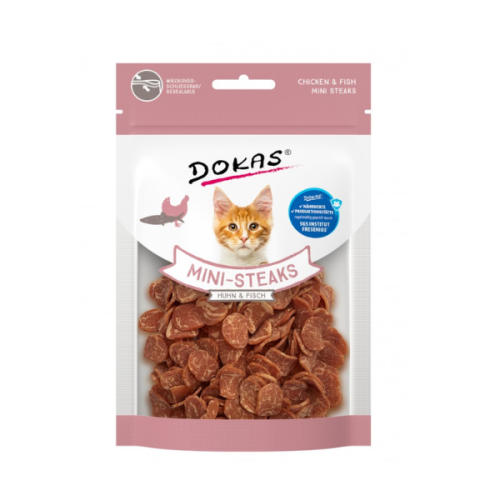 DOKAS Mini Steaks kurczak z rybą - przysmaki dla kotów - 25 g.png