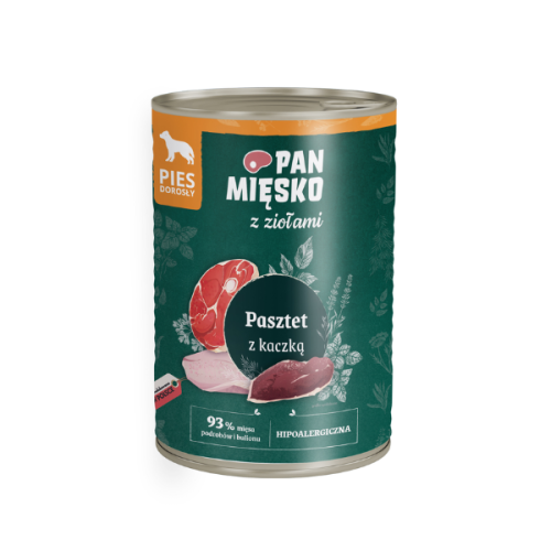 PAN MIĘSKO Z ZIOŁAMI Pasztet z kaczką z ziołami dla psa 400 g.png