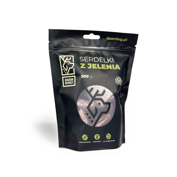 DEER DOG Przekąska dla psa - Serdelki z jelenia - 200 g (1).png