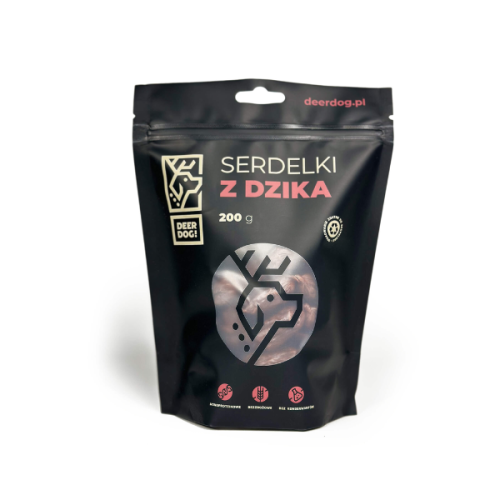 DEER DOG Przekąska dla psa - Serdelki z dzika - 200 g (1).png