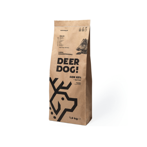 DEER DOG Dzik z batatem - karma sucha monoproteinowa dla małych i średnich psów .png