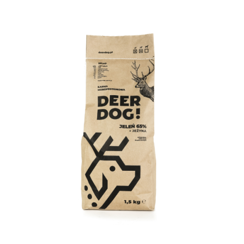 DEER DOG Jeleń z jeżyną - karma sucha monoproteinowa dla małych i średnich psów.png