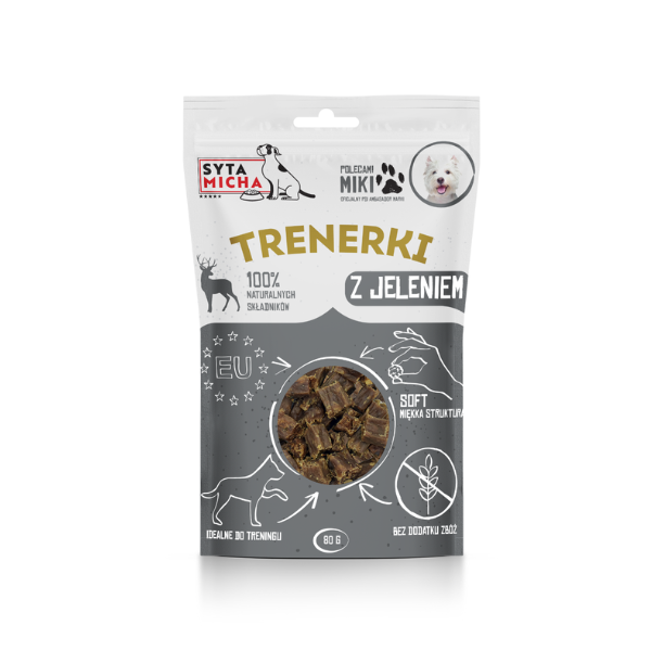 SYTA MICHA Trenerki z jeleniem - przysmaki dla psa - 80 g.png