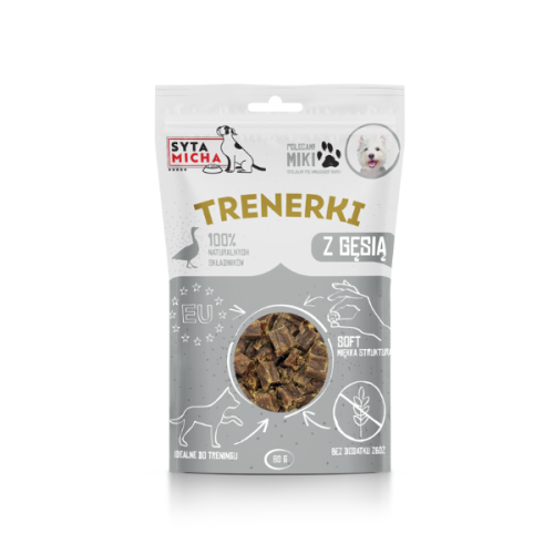 SYTA MICHA Trenerki z gęsią - przysmaki dla psa - 80 g.png