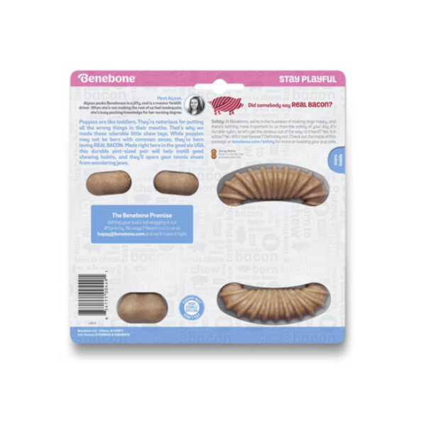 Zabawki - zestaw 2 gryzaków Benebone PUPPY Dental ChewWishbone dla szczeniąt - smak bekonu (2).png