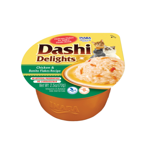 INABA CAT DASHI DELIGHTS kurczak z płatkami tuńczyka Bonito - karma uzupełniająca dla kota - 70 g.png