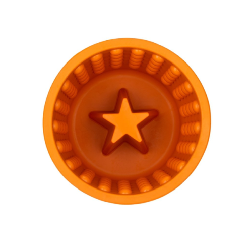 LICKIMAT Miska - garnuszek spowalniający jedzenie dla psów YOGGIE POT - kolor pomarańczowy (2).png