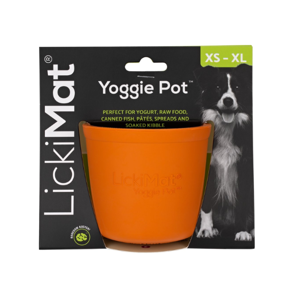 LICKIMAT Miska - garnuszek spowalniający jedzenie dla psów YOGGIE POT - kolor pomarańczowy (3).png