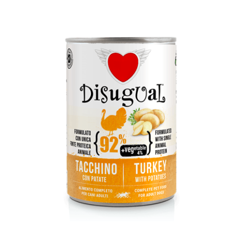 DISUGUAL Karma mokra monobiałkowa z indykiem i ziemniakami dla psów - 400 g.png