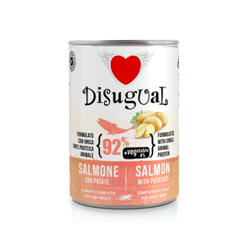 DISUGUAL Karma mokra monobiałkowa z łososiem i ziemniakami dla psów - 400 g.png