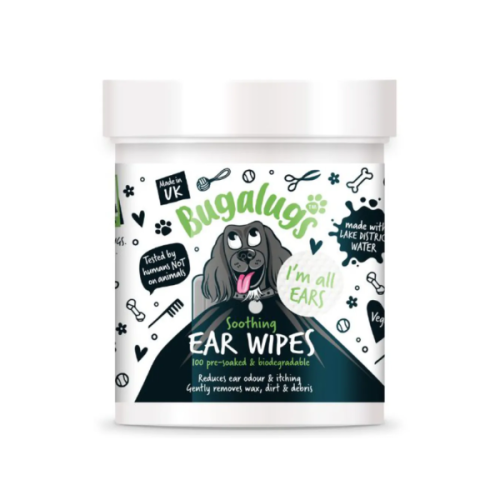 BUGALUGS Biodegradowalne waciki do czyszczenia okolic uszu psa Soothing Ear Wipes - 100 szt..png