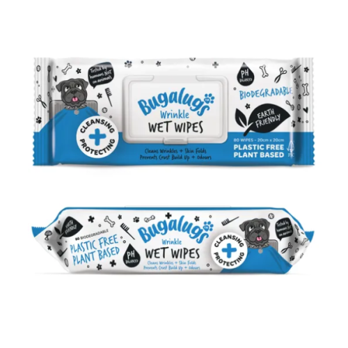 BUGALUGS Chusteczki z chlorheksydyną do fałd skórnych psa i kota Bugalugs Wrinkle Wet Wipes -  80 szt..png