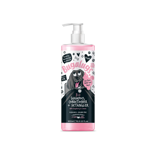 BUGALUGS Szampon z odżywką ułatwiający rozczesywanie sierści psa 3in1 Shampoo Conditioner &amp; Detangler - 500 ml.png