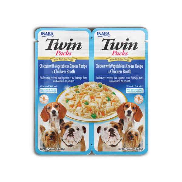 INABA DOG TWIN PAKS CHICKEN VEGETABLES &amp; CHEESE