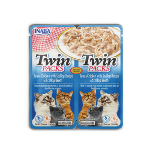 INABA CAT TWIN PAKS TUNA & CHICKEN WITH SCALLOPE tuńczyk, kurczak i przegrzebkI w bulionie z przegrzebków - karma uzupełniająca dla kotów 