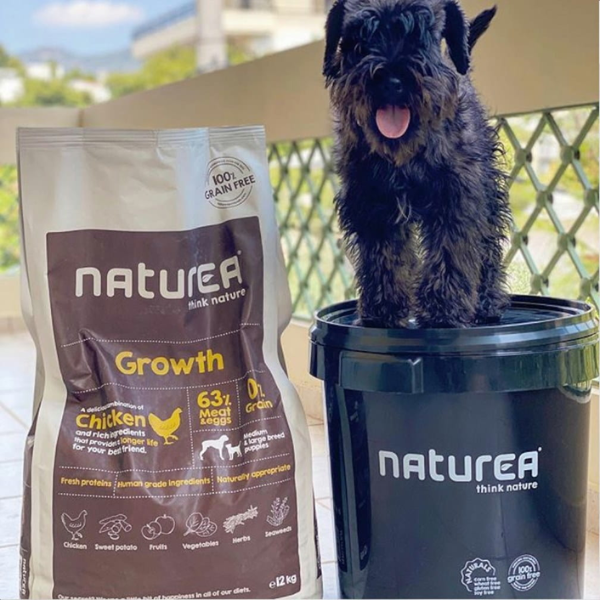 NATUREA GRAINFREE GROWTH CHICKEN  Karma bezzbożowa z kurczakiem dla szczeniąt średnich i dużych ras - 12 kg, (3).png