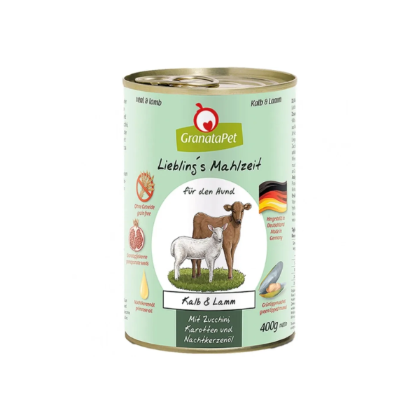 GRANATAPET Karma mokra bezzbożowa dla psa - cielęcina i jagnięcina 400 g.png