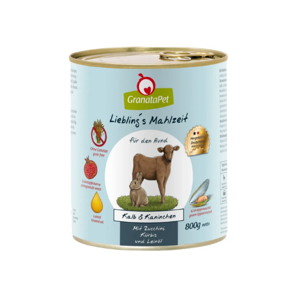GRANATAPET Karma mokra bezzbożowa dla psa - cielęcina i królik 800 g.png