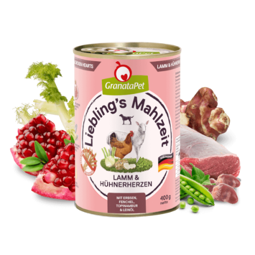 GRANATAPET Karma mokra bezzbożowa dla psa - jagnięcina i serca kurczaka (1).png