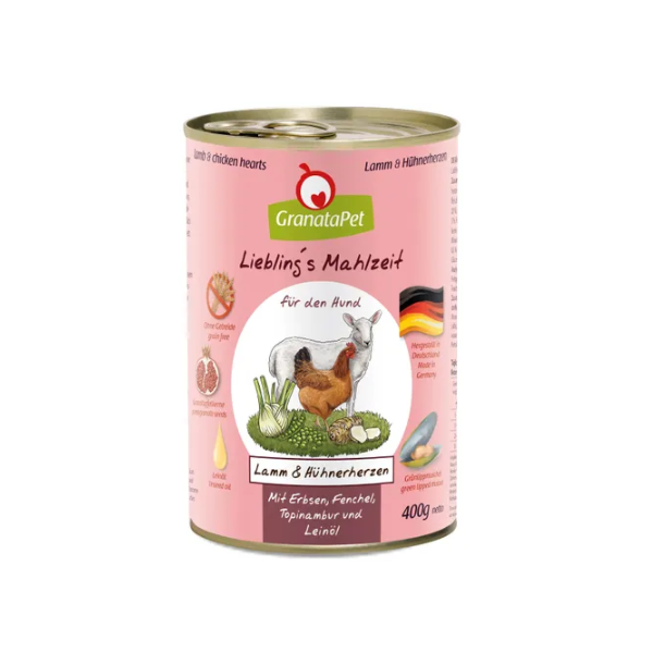 GRANATAPET Karma mokra bezzbożowa dla psa - jagnięcina i serca kurczaka (2).png