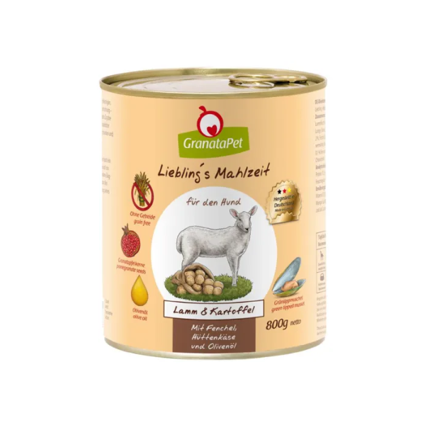 GRANATAPET Karma mokra bezzbożowa dla psa - jagnięcina i ziemniaki  800 g.png