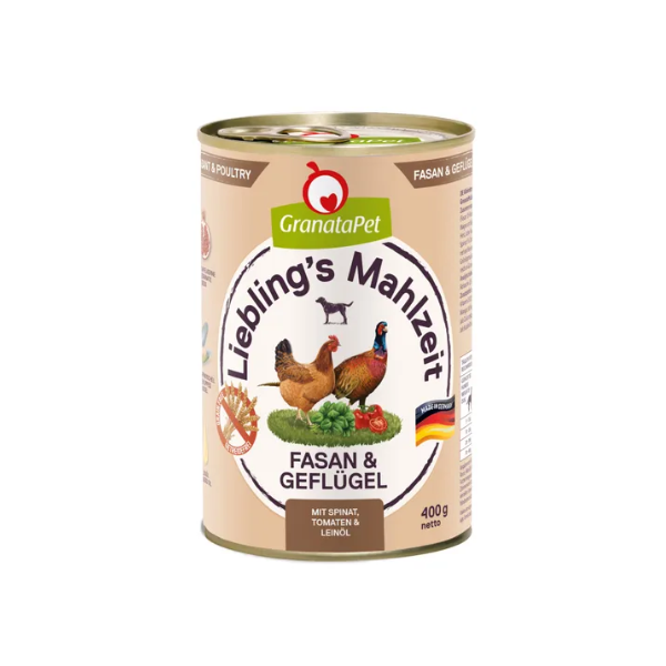 GRANATAPET Karma mokra bezzbożowa dla psa - bażant i drób 400 g.png