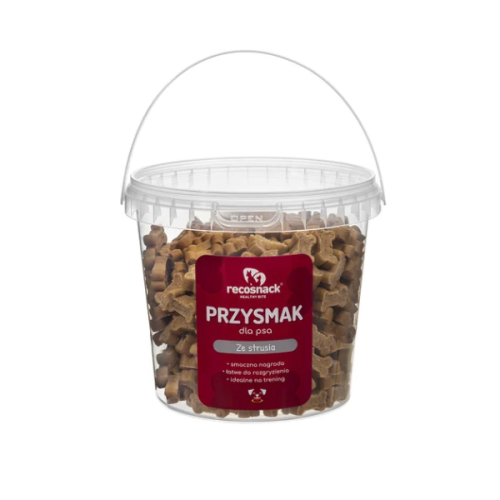 RECOSNACK Przysmak ze strusia dla psów - 500 g.png