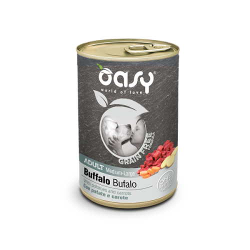 OASY GRAIN FREE ADULT MEDIUM LARGE BUFFALO Karma uzupełniająca bezzbożowa z bawołu dla psów ras średnich i dużych - 400 g.png