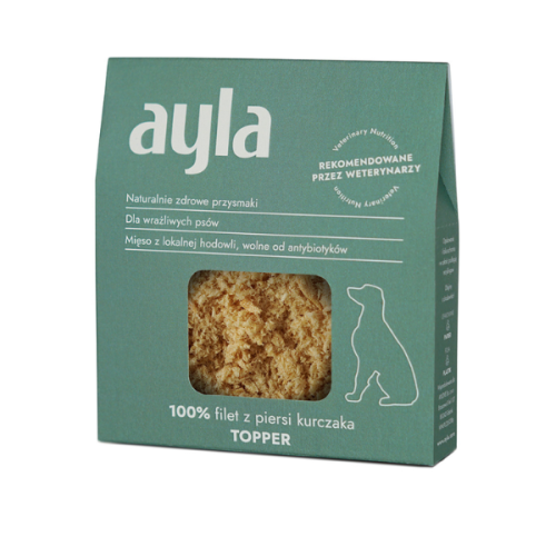 AYLA TOPPER Filet z piersi kurczaka - liofilizowana posypka dla psów - 28 g  (1).png