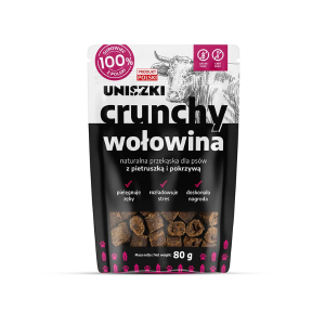 UNISZKI CRUNCHY WOŁOWINA z pietruszką i pokrzywą - naturalna przekąska dla psów - 80 g