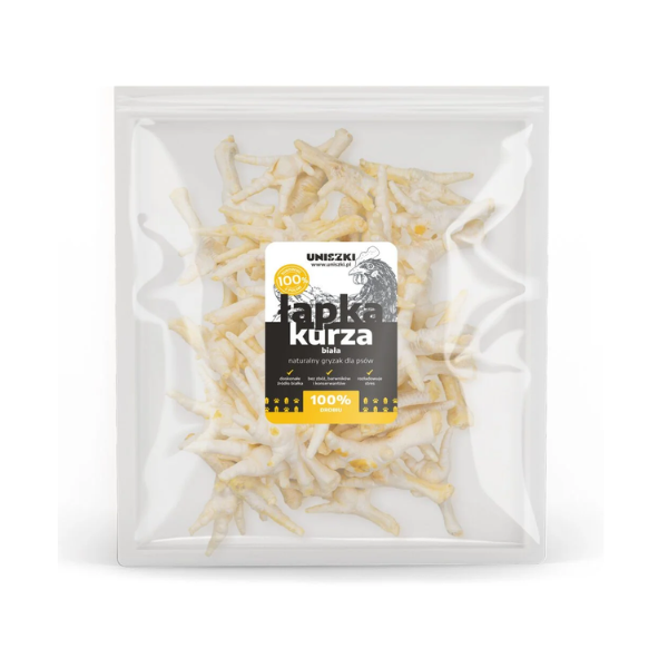UNISZKI Łapka kurza - biała - naturalne gryzaki dla psa - 50 szt..png