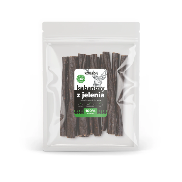 UNISZKI Kabanosy z jelenia - naturalne gryzaki dla psów 250g.png