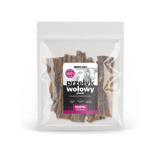 UNISZKI  Przełyk wołowy płaski - naturalne gryzaki dla psów 500g (1).png