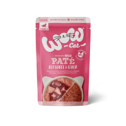 WOW CAT JUNIOR Karma pełnoporcjowa - drób z wątróbką dla kociąt - 125 g.png