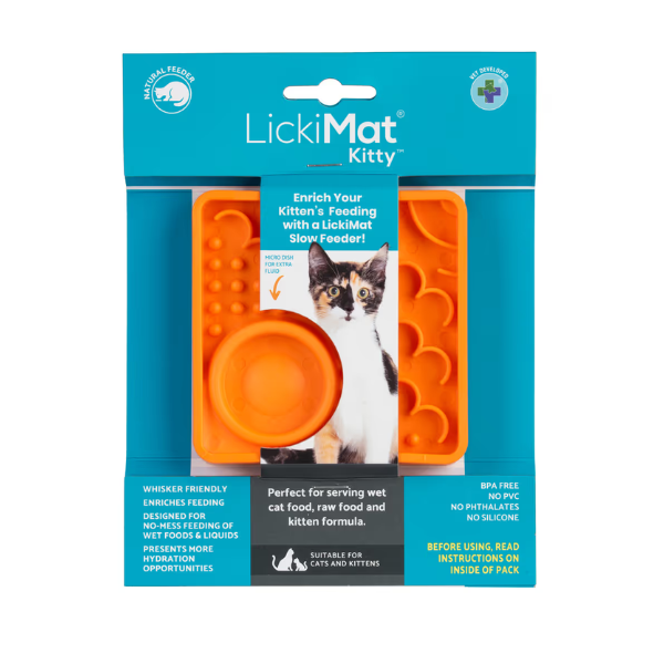 LickiMat Kitty - mata spowalniająca jedzenie dla kociąt i kotów - kol. pomarańczowy.png
