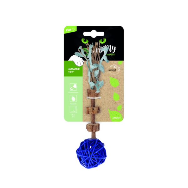 M-PETS Zabawka z kocimiętką CHARMY - Amulet dla kotów - kolor niebieski.png