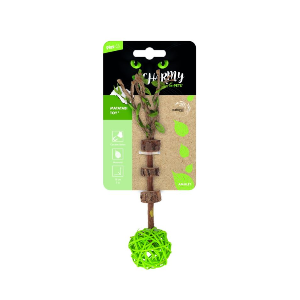 M-PETS Zabawka z kocimiętką CHARMY - Amulet dla kotów - kolor zielony.png
