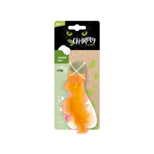 M-PETS Zabawka z kocimiętką CHARMY - FIREFLY dla kotów - kolor pomarańczowy.png