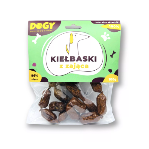 DOGY Kiełbaski z zająca - przysmaki dla psa - 100 g.png