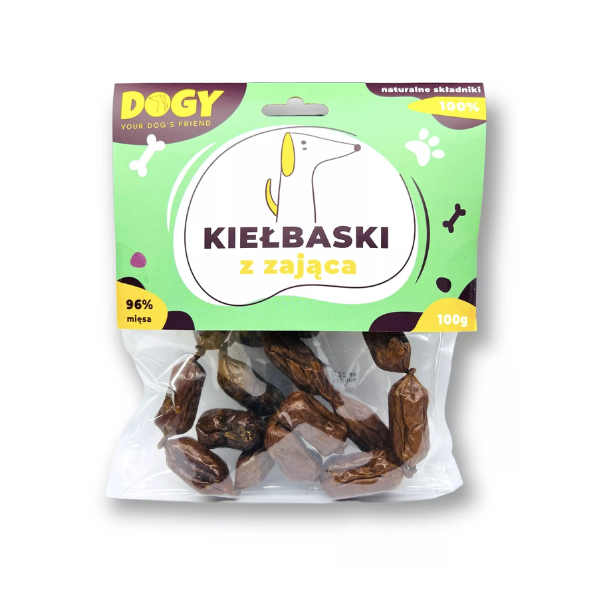 DOGY Kiełbaski z zająca - przysmaki dla psa - 100 g.png