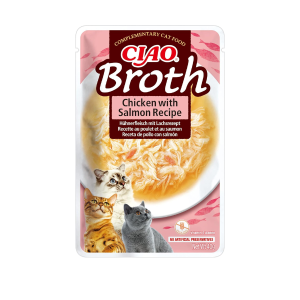 INABA CIAO BROTH CHICKEN WITH SALMON Kurczak z łososiem w rosole -  karma uzupełniająca dla kota - 40 g