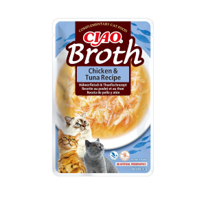 INABA CIAO BROTH CHICKEN WITH TUNA Kurczak z tuńczykiem w rosole - karma uzupełniająca dla kotów - 40 g  