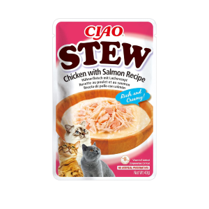 INABA CIAO STEW CHICKEN WITH SALMON Kurczak z łososiem - potrawka w sosie - karma uzupełniająca dla kota - 40 g