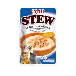 INABA CIAO STEW CHICKEN WITH TUNA Kurczak z tuńczykiem - potrawka w sosie - karma uzupełniająca dla kota - 40 g 