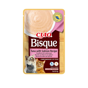 INABA CIAO BISQUE TUNA WITH SALMON Tuńczyk z łososiem - kremowa zupa - karma uzupełniająca dla kota - 40 g