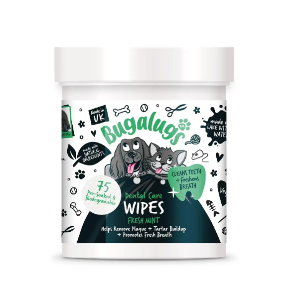Bugalugs Chusteczki do zębów dla psa i kota Dental Care Wipes - 75 szt..png