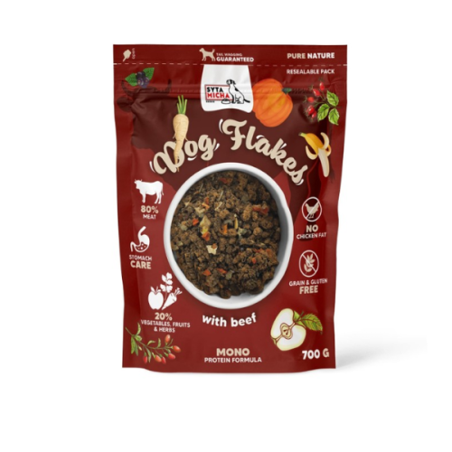 Syta Micha Suszona powietrzem karma dla psów DOG FLAKES  - Wołowina - 700 g.png