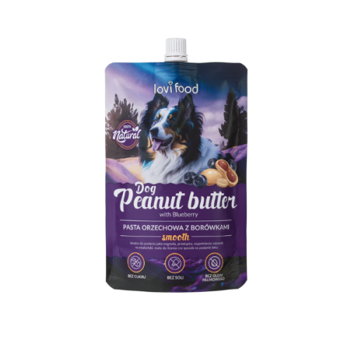 LOVI FOOD Pasta orzechowa z borówkami Peanut Butter with Blueberry dla psa i kota - 300 g (1).png